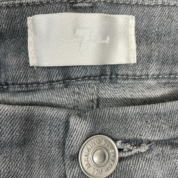 NWOT 7 For All Mankind The High Waist Ankle Skinny Denim Jeans Gray Raw Hem 27 - Picture 12 of 16